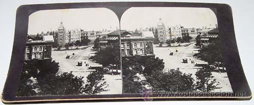 Fotografia antiga: ANTIGUA ESTEREOSCOPIA VISTA PARCIAL DE UNA CIUDAD EUROPEA - MIDE 18X9 CMS.