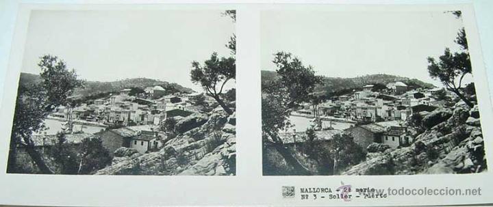 Fotografia antiga: ANTIGUA FOTO ESTEREOSCOPICA DE MALLORCA . SOLLER PUERTO, 2&ordf; SERIE NUM. 3 - MIDE 13 X 6 CMS. APROXIMA
