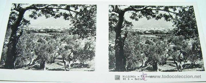 Fotografia antiga: ANTIGUA FOTO ESTEREOSCOPICA DE MALLORCA . SOLLER, 2&ordf; SERIE NUM. 6 - MIDE 13 X 6 CMS. APROXIMADAMENTE