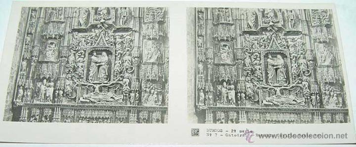 Alte Fotografie: ANTIGUA FOTOGRAFIA ESTEREOCOPICA DE BURGOS - CATEDRAL - RETABLO CAPILLA SANTA ANA - 2&ordf; SERIE - NUM.