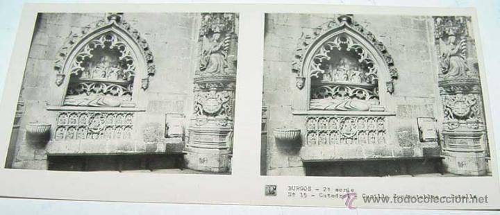 Fotografia antiga: ANTIGUA FOTOGRAFIA ESTEREOCOPICA DE BURGOS - CATEDRAL - CAPILLA CONDESTABLE - 2&ordf; SERIE - NUM. 15 - M
