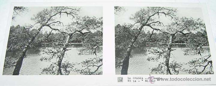 Fotografia antiga: ANTIGUA FOTOGRAFIA ESTEREOCOPICA DE LA  GRANJA - EL MAR - 1&ordf; SERIE - NUM. 14 - MIDE  13 X 6 CMS APRO
