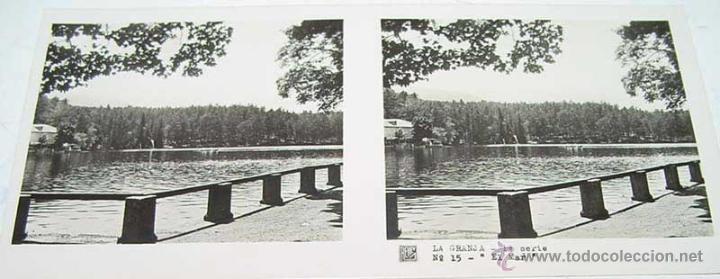 Fotografia antiga: ANTIGUA FOTOGRAFIA ESTEREOCOPICA DE LA  GRANJA - EL MAR - 1&ordf; SERIE - NUM. 15 - MIDE  13 X 6 CMS APRO