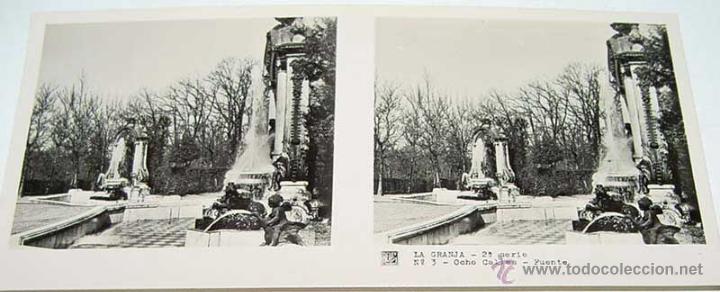 Fotografia antiga: ANTIGUA FOTOGRAFIA ESTEREOCOPICA DE LA  GRANJA - OCHO CALLES - 2&ordf; SERIE - NUM. 3 - MIDE  13 X 6 CMS