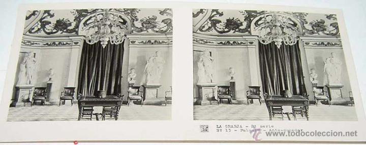 Fotografia antiga: ANTIGUA FOTOGRAFIA ESTEREOCOPICA DE LA  GRANJA - PALACIO - 2&ordf; SERIE - NUM. 13 - MIDE  13 X 6 CMS APR