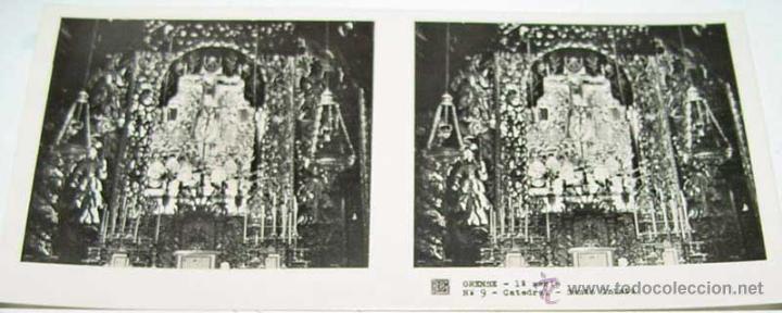 Fotografia antiga: ANTIGUA FOTOGRAFIA ESTEREOCOPICA DE ORENSE - CATEDRAL - SANTO CRISTO - 1&ordf; SERIE - NUM. 9 - MIDE  13