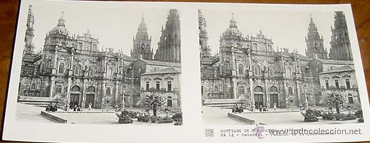 Fotograf&iacute;a antigua: ANTIGUA FOTOGRAFIA ESTEREOSCOPICA DE  SANTIAGO DE COMPOSTELA - CATEDRAL - 3&ordf; SERIE - NUM. 14 - MIDE