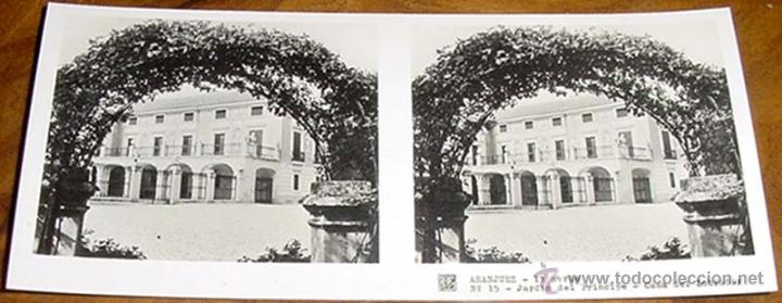 Photographie ancienne: ANTIGUA FOTO ESTEREOSCOPICA DE ARANJUEZ - 1&ordf; SERIE NUM. 15 - JARDIN DEL PRINCIPE - MIDE 12,7 X 6 CMS