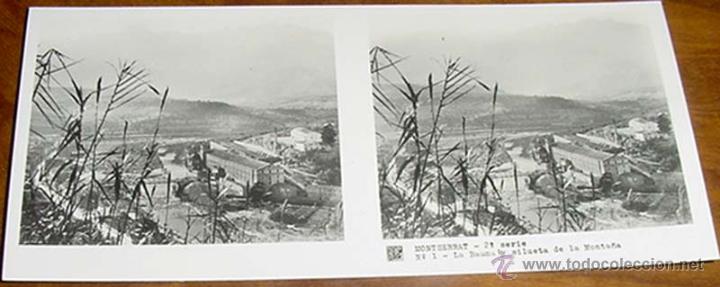 Photographie ancienne: ANTIGUA FOTO ESTEREOSCOPICA DE MONTSERRAT - 2&ordf; SERIE NUM. 1 - MIDE 12,7 X 6 CMS. LA FOTO TOMADA NO H