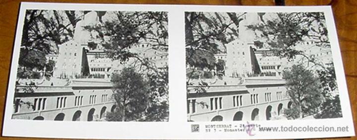 Photographie ancienne: ANTIGUA FOTO ESTEREOSCOPICA DE MONTSERRAT - 2&ordf; SERIE NUM. 3 - MIDE 12,7 X 6 CMS. LA FOTO TOMADA NO H