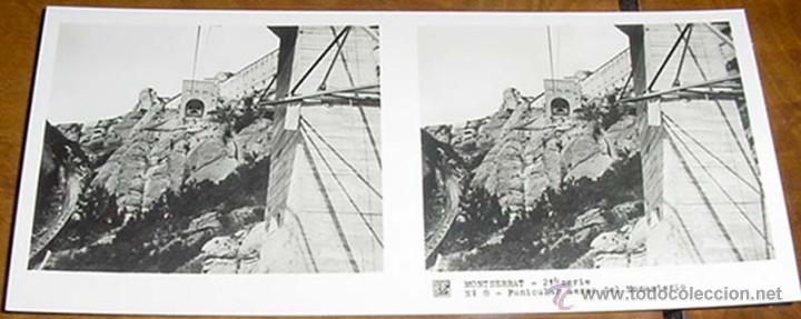 Photographie ancienne: ANTIGUA FOTO ESTEREOSCOPICA DE MONTSERRAT - 2&ordf; SERIE NUM. 8 - MIDE 12,7 X 6 CMS. LA FOTO TOMADA NO H