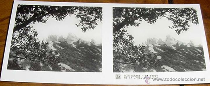 Fotografia antiga: ANTIGUA FOTO ESTEREOSCOPICA DE MONTSERRAT - 2&ordf; SERIE NUM. 13 - MIDE 12,7 X 6 CMS. LA FOTO TOMADA NO