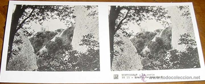 Fotografia antiga: ANTIGUA FOTO ESTEREOSCOPICA DE MONTSERRAT - 2&ordf; SERIE NUM. 15 - MIDE 12,7 X 6 CMS. LA FOTO TOMADA NO