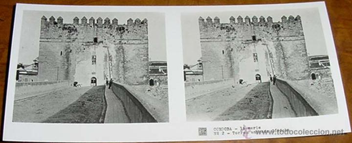Photographie ancienne: ANTIGUA FOTOGRAFIA ESTEREOSCOPICA DE CORDOBA, TORRES ENTRADA A CORDOBA - 1&ordf; SERIE NUM. 2 - MIDE 13 X