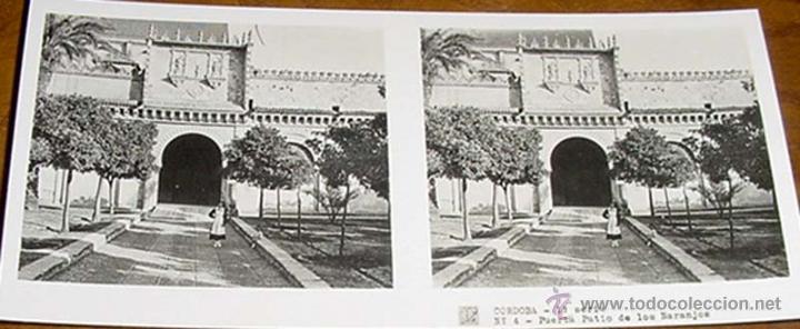 Photographie ancienne: ANTIGUA FOTOGRAFIA ESTEREOSCOPICA DE CORDOBA, PATIO DE LOS NARANJOS - 1&ordf; SERIE NUM. 4 - MIDE 13 X 6