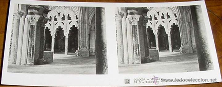 Photographie ancienne: ANTIGUA FOTOGRAFIA ESTEREOSCOPICA DE CORDOBA, MEZQUITA - 1&ordf; SERIE NUM. 9 - MIDE 13 X 6 CMS.