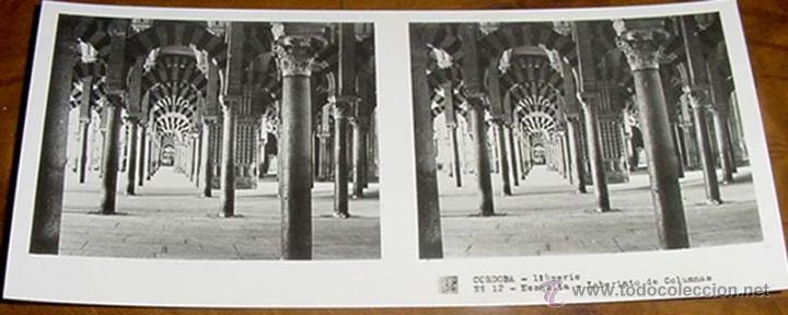 Fotografia antiga: ANTIGUA FOTOGRAFIA ESTEREOSCOPICA DE CORDOBA, MEZQUITA - 1&ordf; SERIE NUM. 12 - MIDE 13 X 6 CMS.