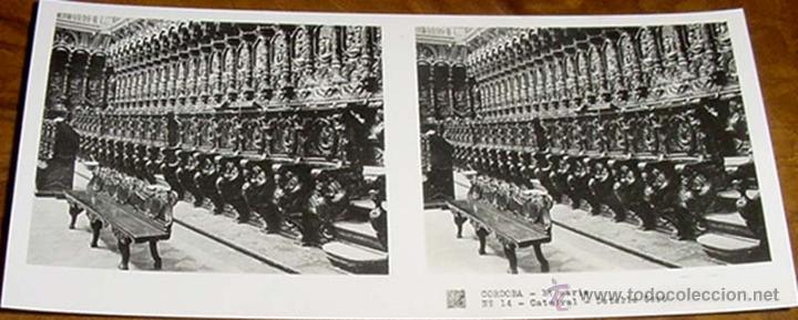 Fotografia antiga: ANTIGUA FOTOGRAFIA ESTEREOSCOPICA DE CORDOBA, CATEDRAL CORO - 1&ordf; SERIE NUM. 14 - MIDE 13 X 6 CMS.