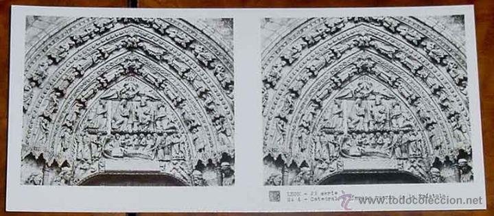 Fotograf&iacute;a antigua: ANTIGUA FOTO ESTEREOSCOPICA DE LEON - COLECCION N. 116 - 2&ordf; SERIE - ED. RELLEY - CATEDRAL - N. 4.