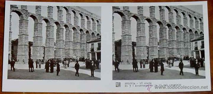 Fotografia antiga: ANTIGUA FOTOGRAFIA ESTEREOSCOPICA DE SEGOVIA - 1&ordf; SERIE - COLECCION NUM. 30 - ED. RELLEY - ACUEDUCTO