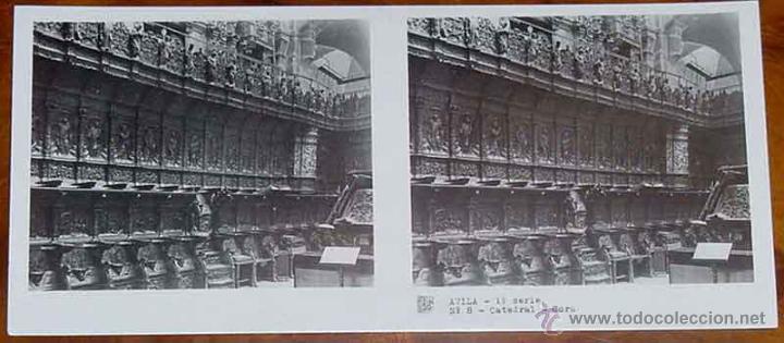 Fotografia antiga: ANTIGUA FOTOGRAFIA ESTEREOSCOPICA DE AVILA - 1&ordf; SERIE - COLECCION NUM. 12 - ED. RELLEY - CATEDRAL -