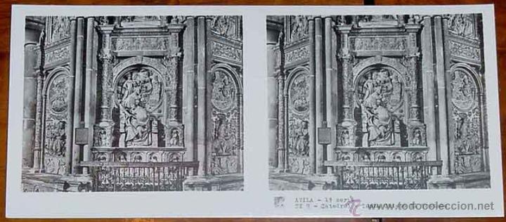 Fotograf&iacute;a antigua: ANTIGUA FOTOGRAFIA ESTEREOSCOPICA DE AVILA - 1&ordf; SERIE - COLECCION NUM. 12 - ED. RELLEY - CATEDRAL -