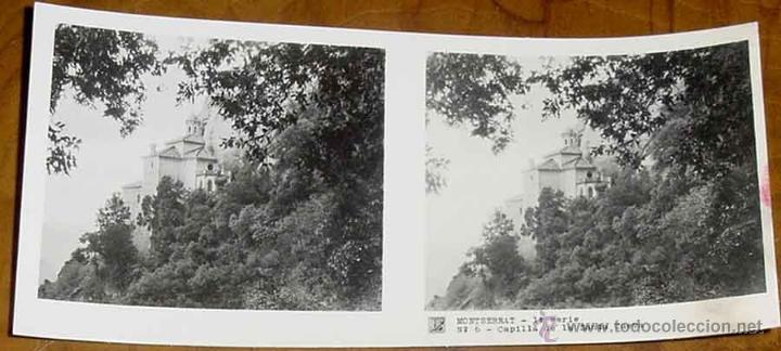 Fotografia antiga: ANTIGUA FOTO ESTEREOSCOPICA DE MONTSERRAT - 1&ordm; SERIE - COLECCION NUM. 1 - ED. RELLEV - NUM. 6.