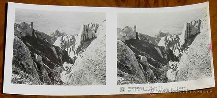 Fotografia antiga: ANTIGUA FOTO ESTEREOSCOPICA DE MONTSERRAT - 1&ordm; SERIE - COLECCION NUM. 1 - ED. RELLEV - NUM. 11.