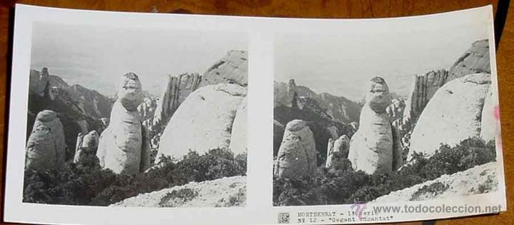 Fotograf&iacute;a antigua: ANTIGUA FOTO ESTEREOSCOPICA DE MONTSERRAT - 1&ordm; SERIE - COLECCION NUM. 1 - ED. RELLEV - NUM. 12.