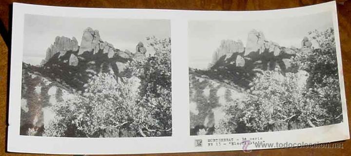 Fotografia antiga: ANTIGUA FOTO ESTEREOSCOPICA DE MONTSERRAT - 1&ordm; SERIE - COLECCION NUM. 1 - ED. RELLEV - NUM. 13.