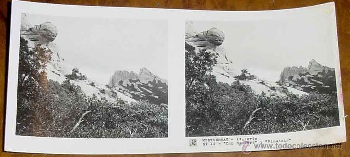 Fotografia antiga: ANTIGUA FOTO ESTEREOSCOPICA DE MONTSERRAT - 1&ordm; SERIE - COLECCION NUM. 1 - ED. RELLEV - NUM. 14.