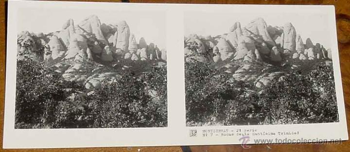 Fotografia antiga: ANTIGUA FOTO ESTEREOSCOPICA DE MONTSERRAT - 2&ordm; SERIE - COLECCION NUM. 10 - ED. RELLEV - NUM. 7.