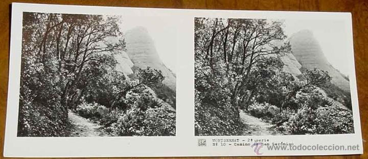 Fotografia antiga: ANTIGUA FOTO ESTEREOSCOPICA DE MONTSERRAT - 2&ordm; SERIE - COLECCION NUM. 10 - ED. RELLEV - NUM. 10.