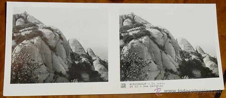Fotografia antiga: ANTIGUA FOTO ESTEREOSCOPICA DE MONTSERRAT - 2&ordm; SERIE - COLECCION NUM. 10 - ED. RELLEV - NUM. 12.