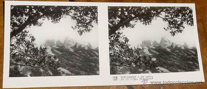 Fotografia antiga: ANTIGUA FOTO ESTEREOSCOPICA DE MONTSERRAT - 2&ordm; SERIE - COLECCION NUM. 10 - ED. RELLEV - NUM. 13.