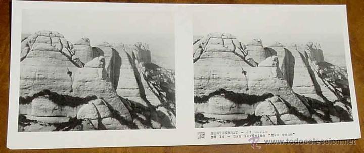 Fotografia antiga: ANTIGUA FOTO ESTEREOSCOPICA DE MONTSERRAT - 2&ordm; SERIE - COLECCION NUM. 10 - ED. RELLEV - NUM. 14.