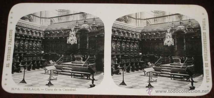 Fotografia antica: ANTIGUA ESTEREOSCOPIA DE MALAGA - N. 6 - CORO DE LA CATEDRAL - VISTAS ESTEREOSCOPICAS DE ESPA&Ntilde;A - MI