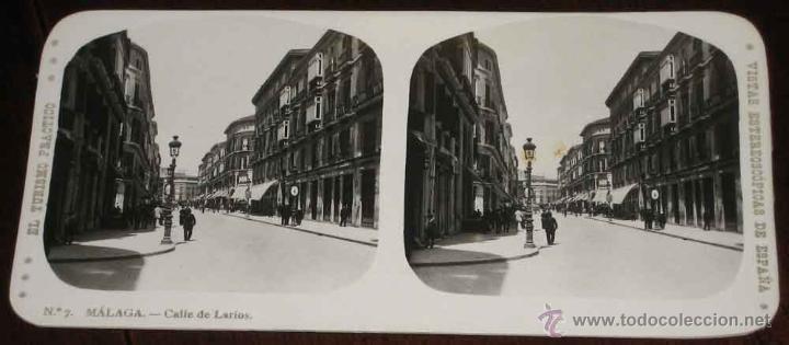 Fotograf&iacute;a antigua: ANTIGUA ESTEREOSCOPIA DE MALAGA - N. 7 - CALLE DE LARIOS - VISTAS ESTEREOSCOPICAS DE ESPA&Ntilde;A - MIDE 1