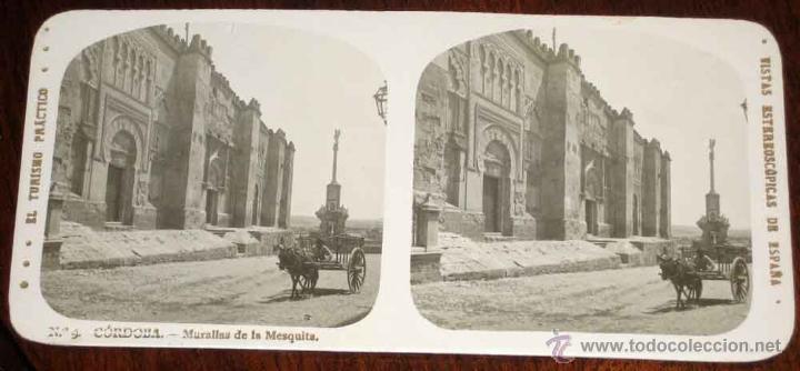 Fotograf&iacute;a antigua: ANTIGUA ESTEREOSCOPIA DE CORDOBA - MURALLAS DE LA MEZQUITA - N. 9 - EL TURISMO PRACTICO - VISTAS EST