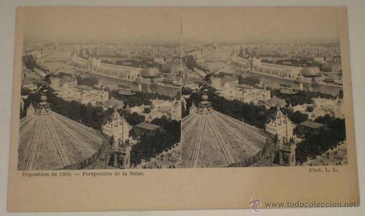 Fotografia antica: ANTIGUA POSTAL ESTEREOSCOPICA DE EXPOSICION DE 1900 - PARIS - ESTEREOSCOPIA - NO CIRCULADA - SIN DIV