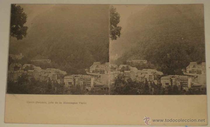 Fotografia antica: ANTIGUA POSTAL ESTEREOSCOPICA EAUX BONNES - ESTEREOSCOPIA - NO CIRCULADA - SIN DIVIDIR.