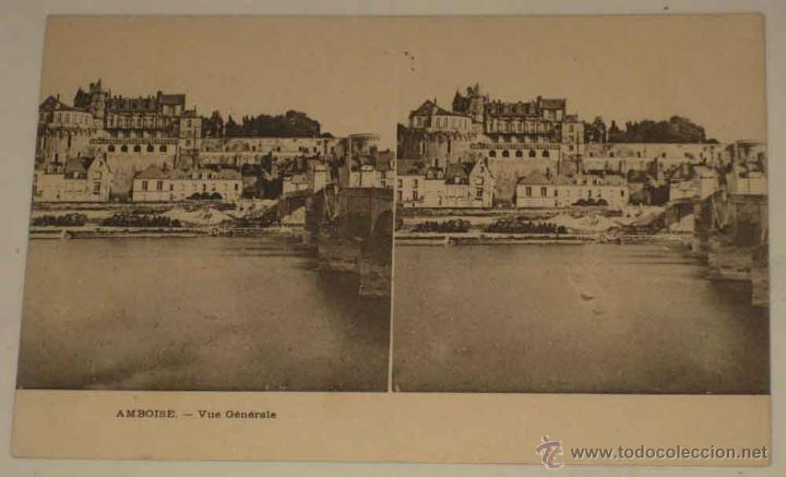 Fotografia antica: ANTIGUA POSTAL ESTEREOSCOPICA AMBOISE - ESTEREOSCOPIA - NO CIRCULADA - SIN DIVIDIR.