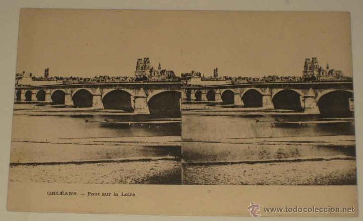 Fotografia antica: ANTIGUA POSTAL ESTEREOSCOPICA DE ORLEANS- ESTEREOSCOPIA - NO CIRCULADA - SIN DIVIDIR.