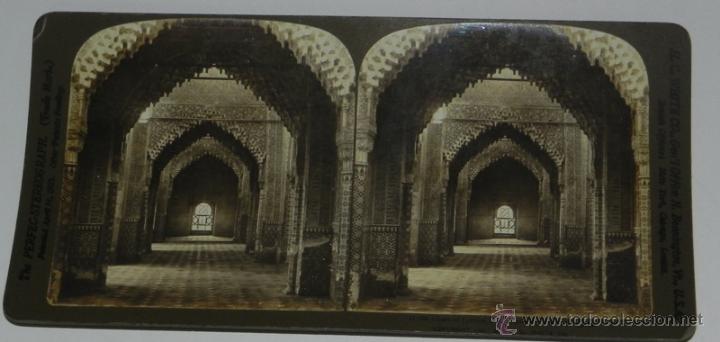 Fotografia antica: Antigua Fotograf&iacute;a estereosc&oacute;pica de La Alhambra de Granada, estereoscopia editada por la casa Perfe