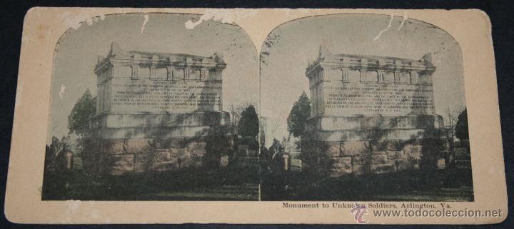 Fotografia antiga: MONUMENTO AL SOLDADO DESCONOCIDO ARLINGTON VA - FOTOGRAFIA ANTIGUA ESTEREOSCOPICA