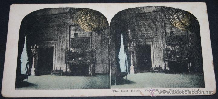 Fotografia antiga: LA SALA ESTE DE LA CASA BLANCA - FOTOGRAFIA ANTIGUA ESTEREOSCOPICA