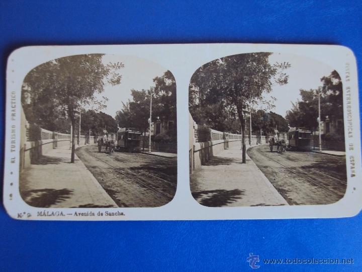 Fotografia antiga: (ES-511)FOTOGRAFIA ESTEREOSCOPICA DE MALAGA-AVENIDA DE SANCHA