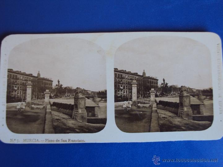 Fotografia antiga: (ES-516)FOTOGRAFIA ESTEREOSCOPICA DE MURCIA-PLANO DE SAN FRANCISCO