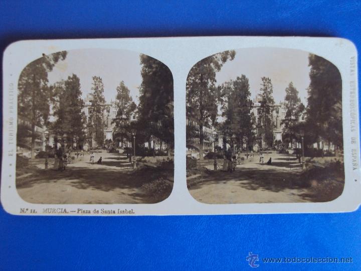 Fotografia antica: (ES-517)FOTOGRAFIA ESTEREOSCOPICA DE MURCIA-PLAZA DE SANTA ISABEL