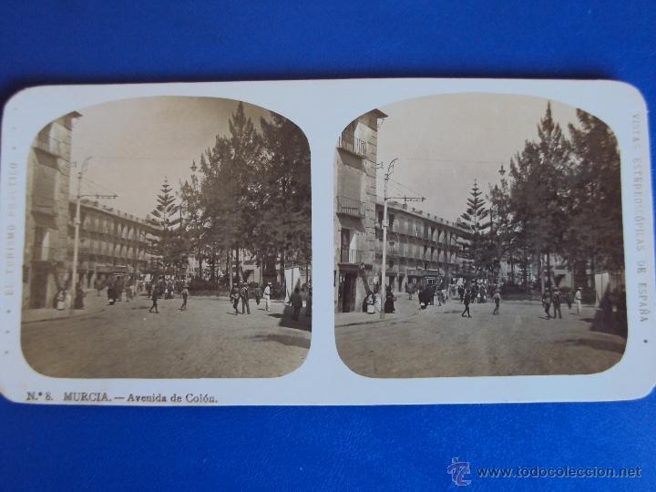 Fotografia antiga: (ES-519)FOTOGRAFIA ESTEREOSCOPICA DE MURCIA-AVENIDA DE COLON